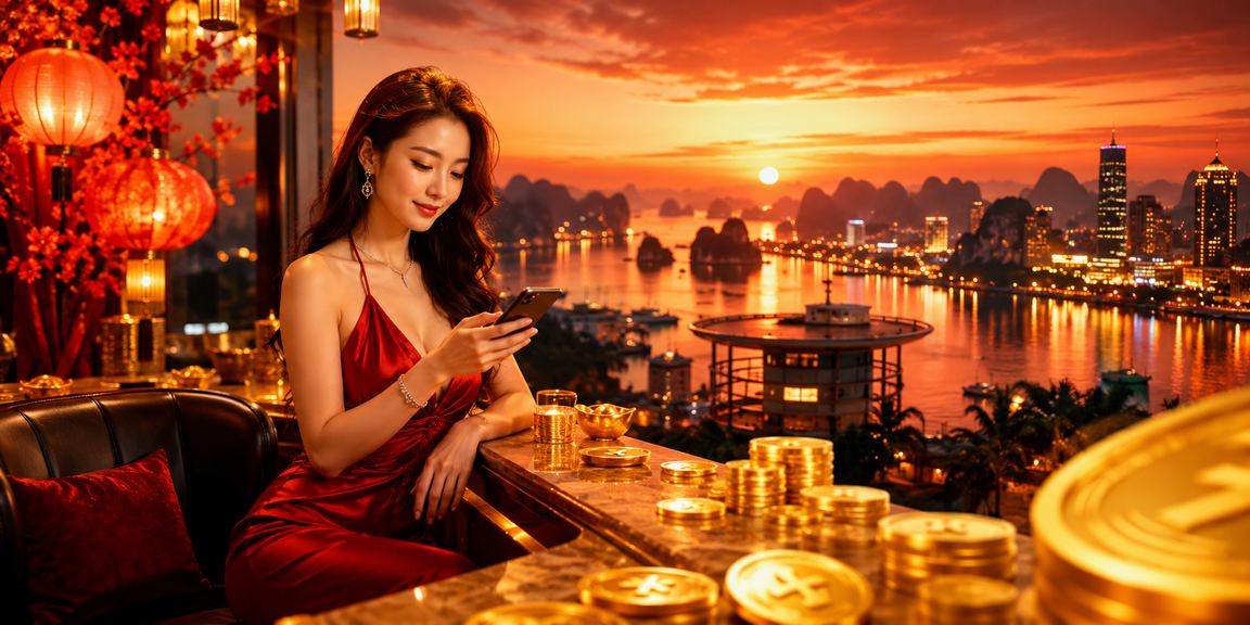 Người dùng tại vịnh Hạ Long chơi game bài trong không khí lễ Tết