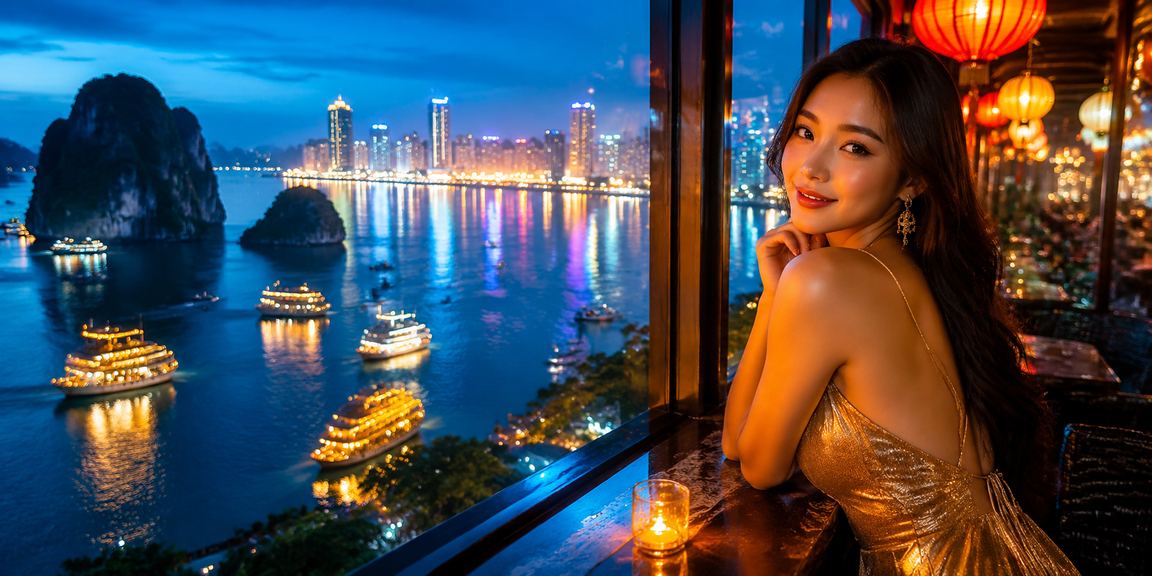Người dùng thưởng thức cà phê và chơi slots trực tuyến tại vùng Hạ Long