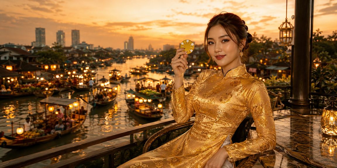 Người dùng Hà Nội mặc áo dài thực hiện nạp tiền và nhận ưu đãi trên xstp