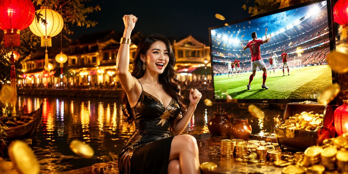Người dùng xem kèo esports bên đèn lồng Hội An vào buổi tối